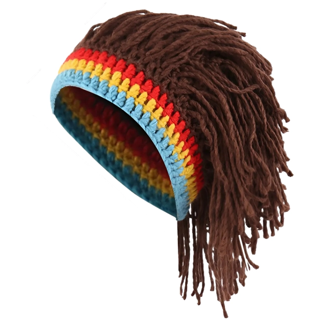 вязаная шапка с дредами