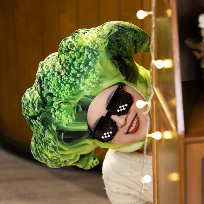 шапка в виде брокколи