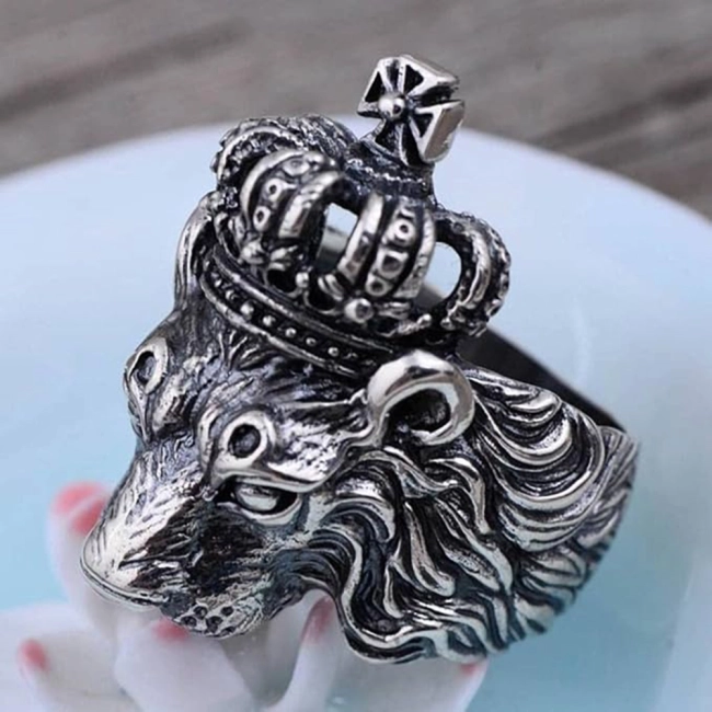 перстень Лев с короной