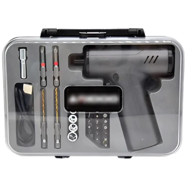 аккумуляторный шуруповерт с набором насадок