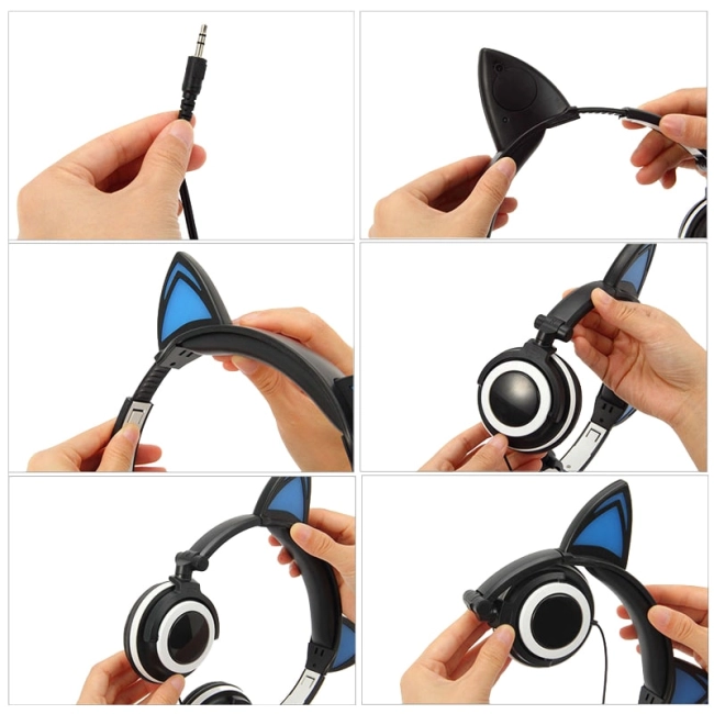 наушники в виде кошачьих ушек