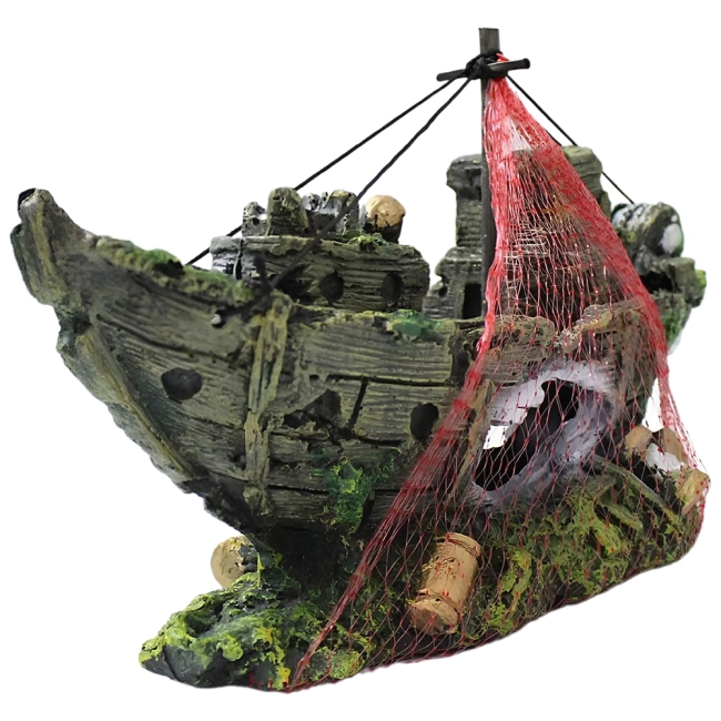 декор корабль в аквариум