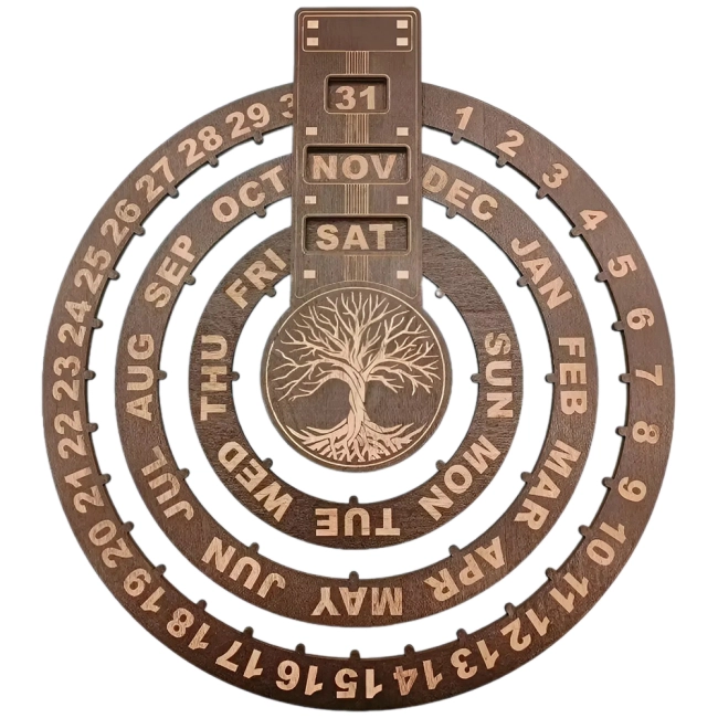 деревянный вечный календарь