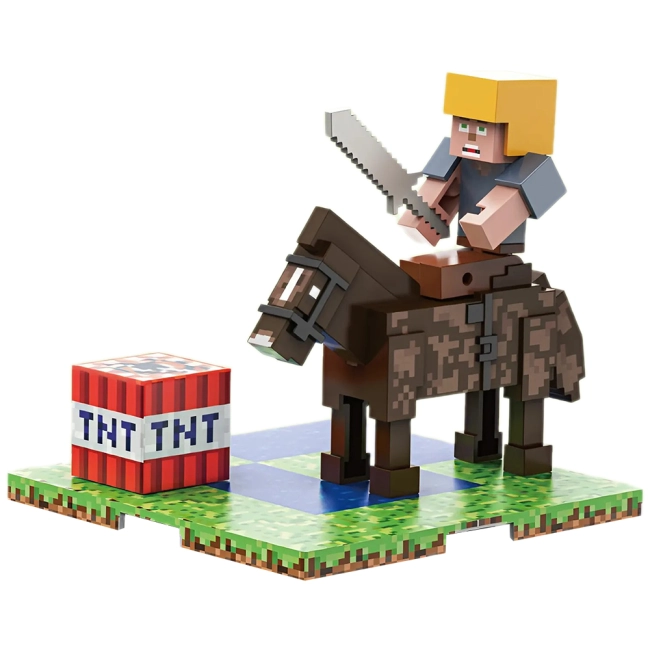 фигурка майнкрафт с блоком