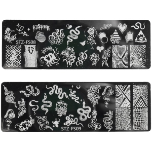 Штампы для стемпинга со змеями (2 шт) штампы для стемпинга