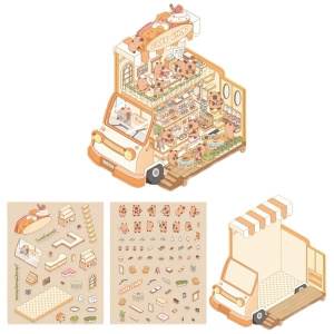 Антистресс румбокс наклейки Кондитерская с капибарами антистресс румбокс наклейки