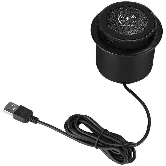 встраиваемая беспроводная зарядка в столешницу