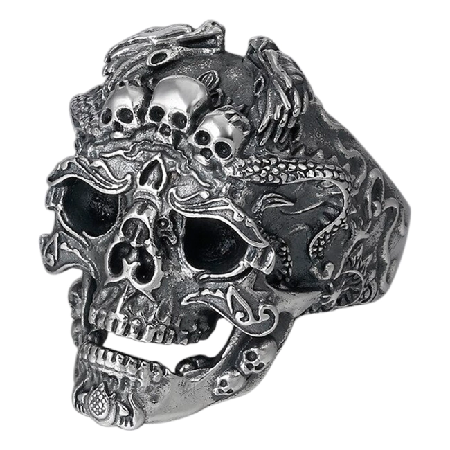 мужское кольцо череп