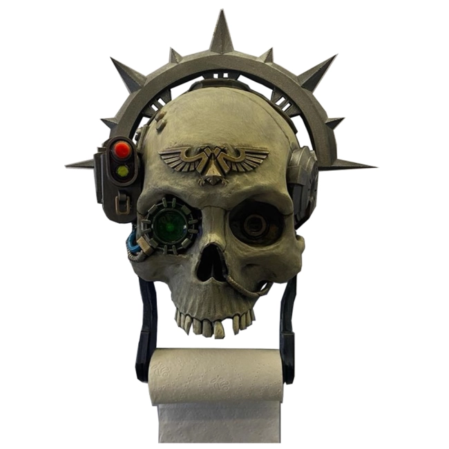 тримач для туалетного паперу у вигляді Сервочерепа з Warhammer 40K