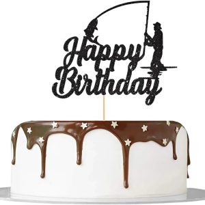 Топпер для торта Happy Birthday з рибалкою топпер для торта