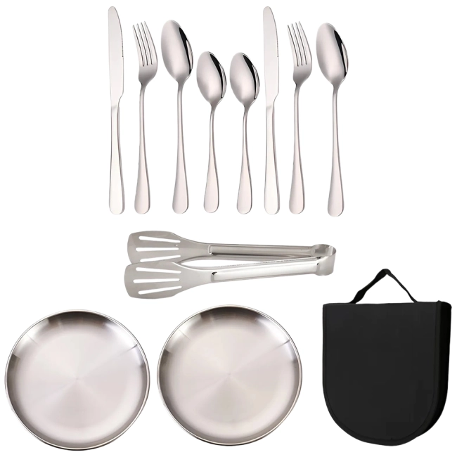набір столових приборів для кемпінгу