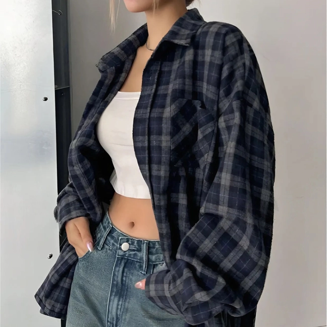 женская рубашка свободного кроя