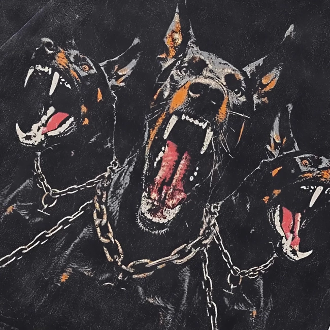 футболка з доберманами