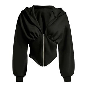 Укорочена жіноча толстовка на блискавці жіноча толстовка на блискавці