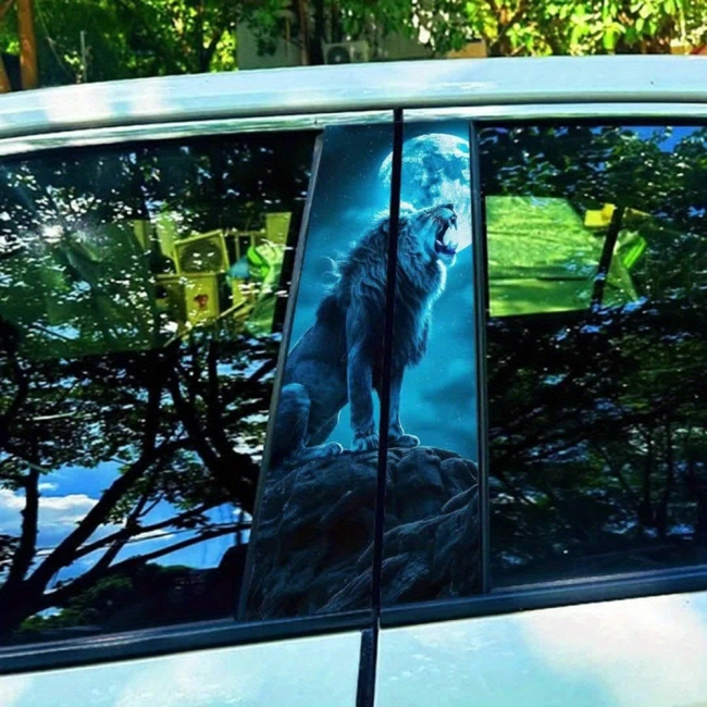 наклейки на стойки дверей Лев