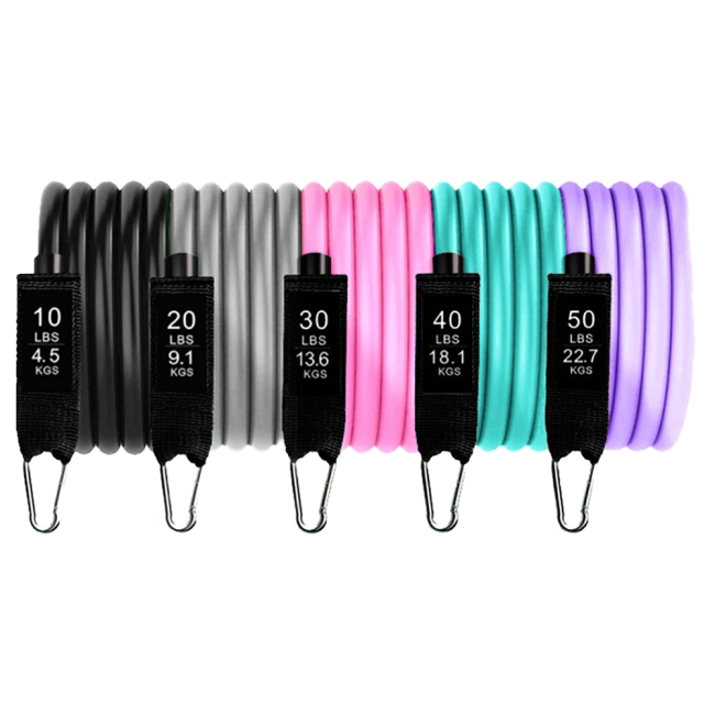 набор трубчатых эспандеров для фитнеса