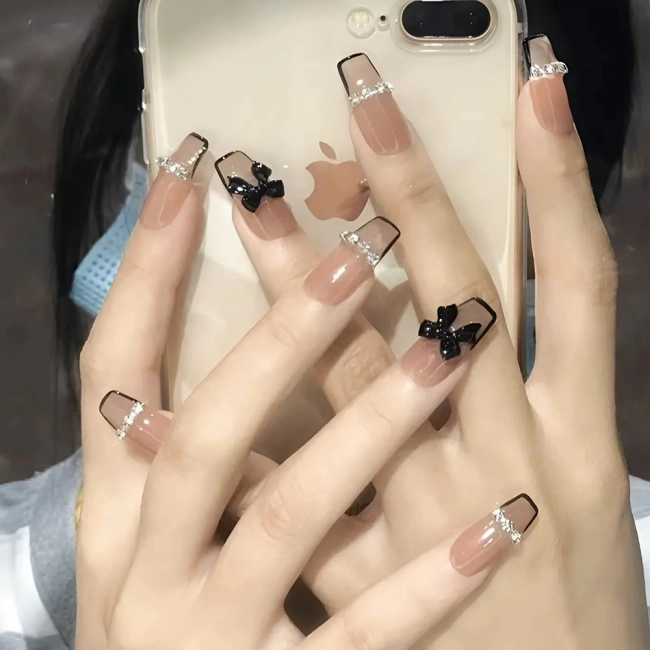 накладные ногти формы балерина