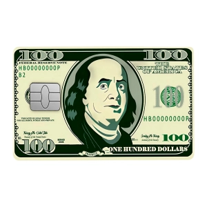 Наклейка на банковскую карту 100 долларов наклейка на банковскую карту