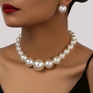 Жіночий комплект намисто та сережки у вигляді перлів Комплект намисто та сережки