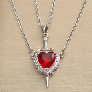 Підвіски для пари Серце і кинджал на ланцюжку підвіски для пари