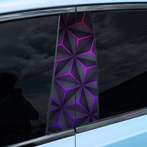 Наклейки на стойки авто с геометрическим принтом (1 пара) наклейки на стойки авто
