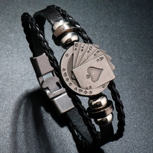 Потрійний браслет для чоловіків з картами браслет для чоловіків