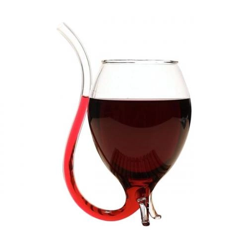 Винний келих з трубочкою