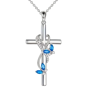 Жіноча підвіска з ланцюжком у вигляді хрестика з метеликами жіноча підвіска