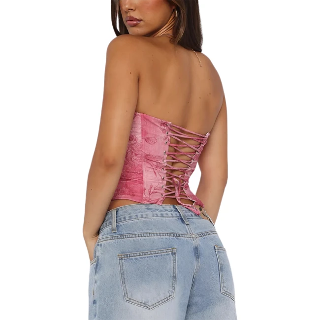 топ со шнуровкой на спине