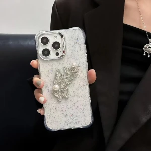 Жіночий чохол для iPhone з метеликами (14 Pro, 15 Pro Max) жіночий чохол для iPhone