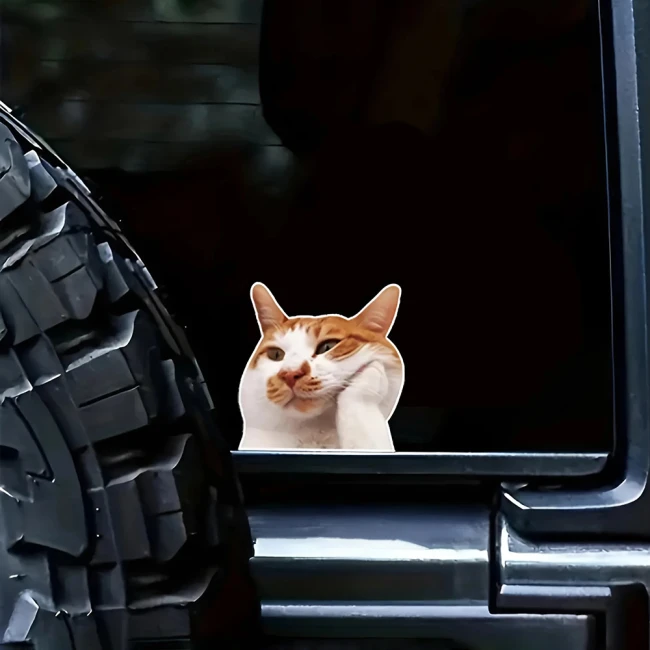 наклейки на авто котик