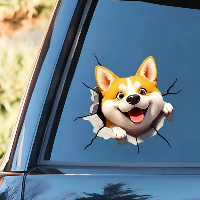 наклейка с собакой на машину