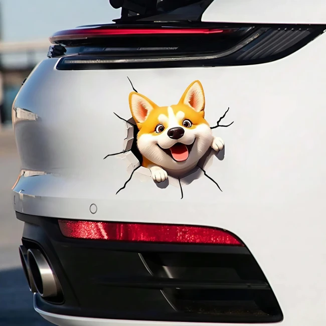 наклейка на автомобиль корги