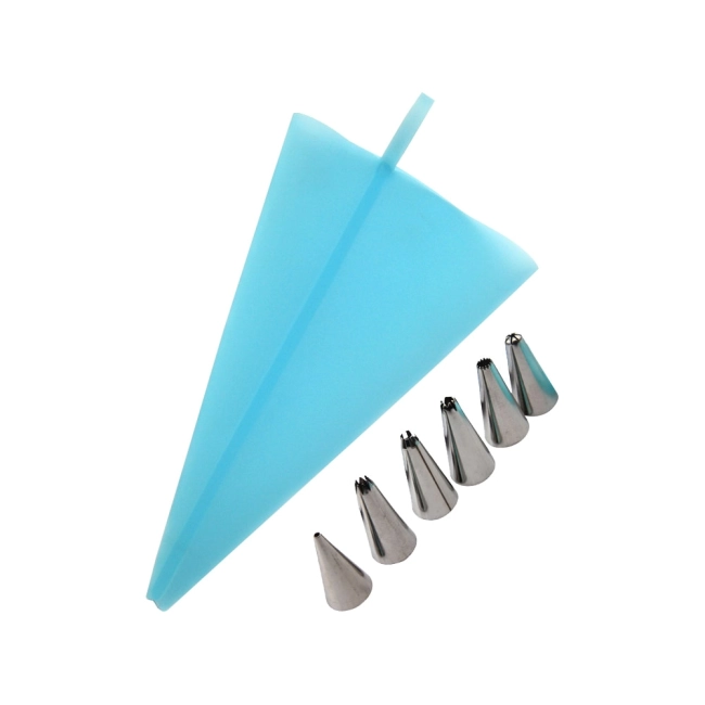 силиконовый кондитерский мешок с насадками