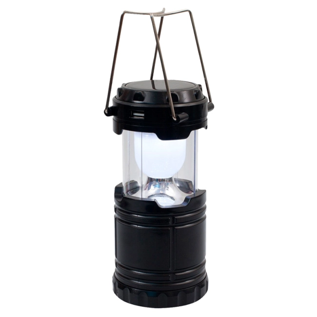 Кемпінговий ліхтар із акумулятором та сонячною панеллю