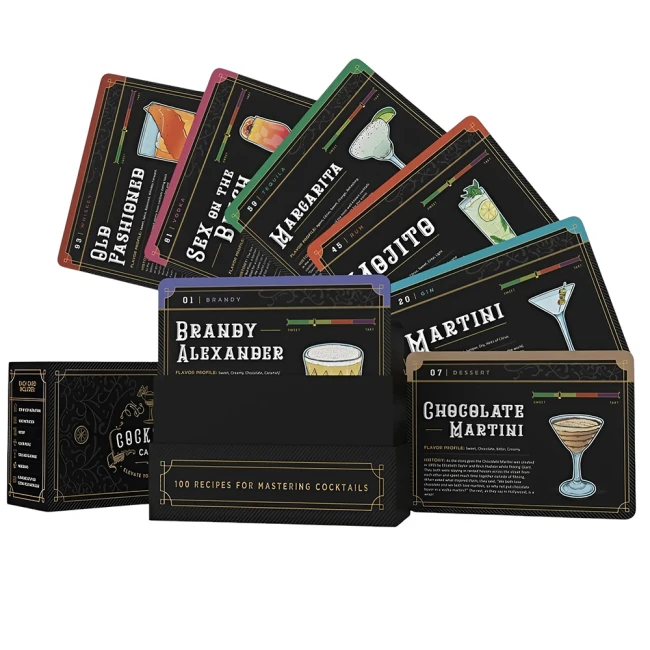 карточки с рецептами коктейлей