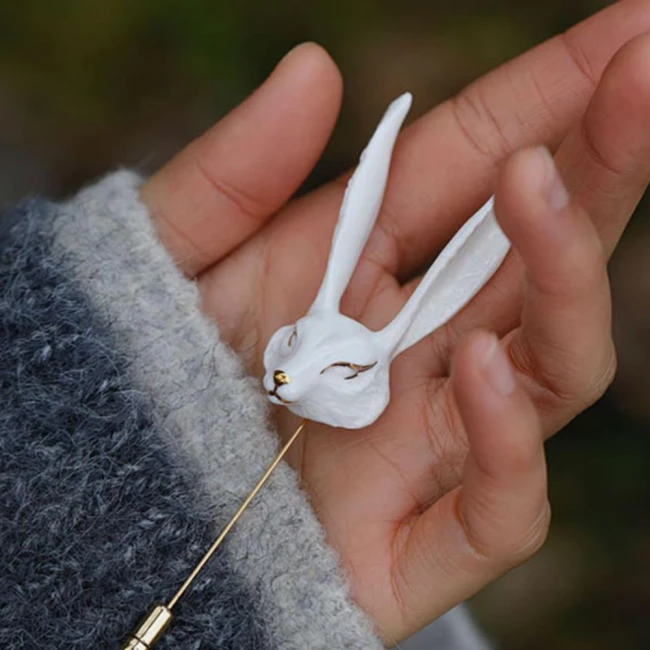 брошь голова лисы