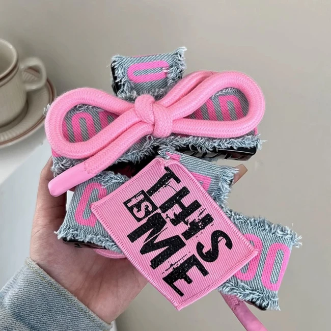 зажим-краб для волосся, жіночий зажим-краб, зажим для волосся з написами, зажим-краб з бантом, зажим-краб з тканини