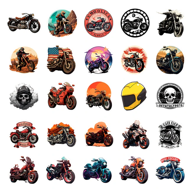 50 наклейок мотоциклів