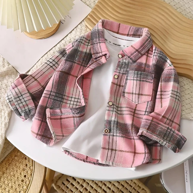 детская рубашка в клетку