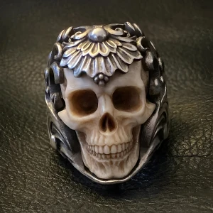 Мужское кольцо Череп с узорами кольцо с черепом