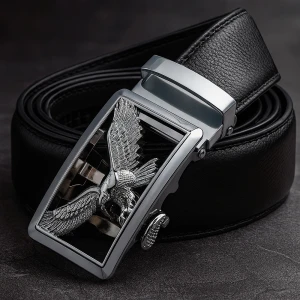 Мужской ремень на автоматической пряжке с орлом мужской ремень