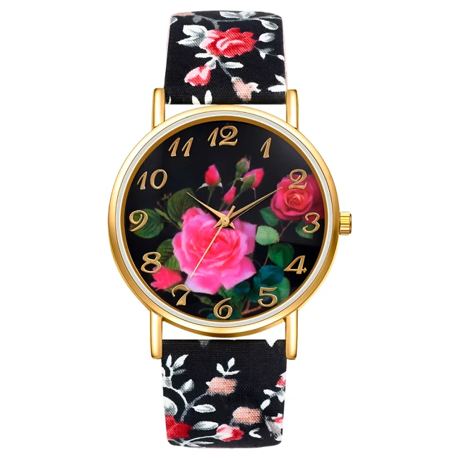 женские часы с цветами