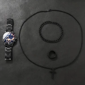 Подарочный набор для мужчины (часы, браслет, цепочка, кольцо) подарочный набор для мужчины