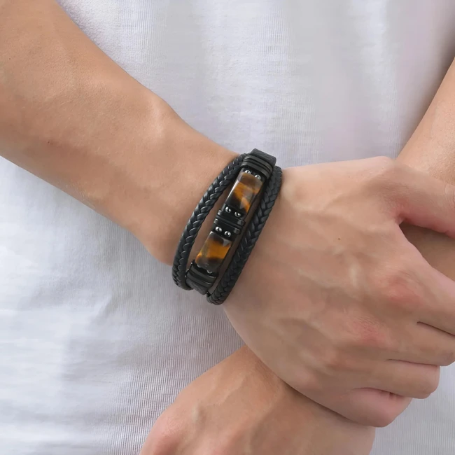 многослойный мужской браслет