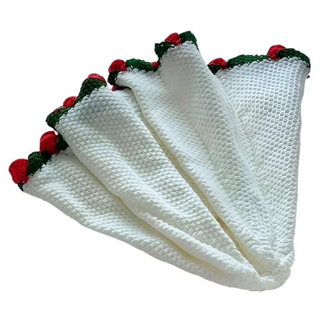 вязаный плед с цветами