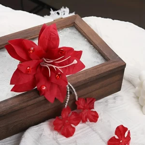 Заколка для волос в виде розы с бусинами заколка для волос