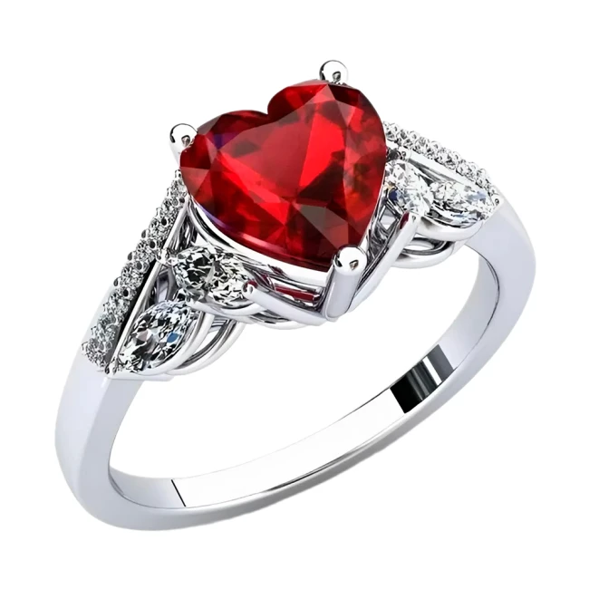 кольцо в виде сердца