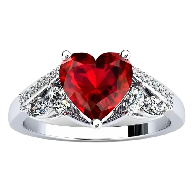 кольцо с сердцем