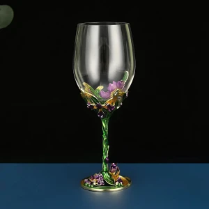 Келих для вина з 3д квітами келих для вина
